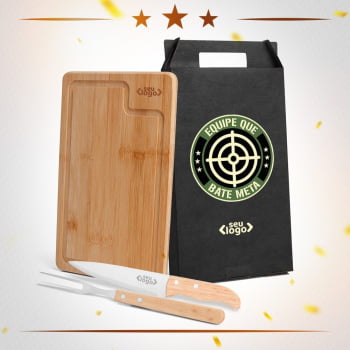 Kit Premiação ao Colaborador Personalizado Churrasco 3 Peças SMMX-19066-PCL Brinde Personalizado