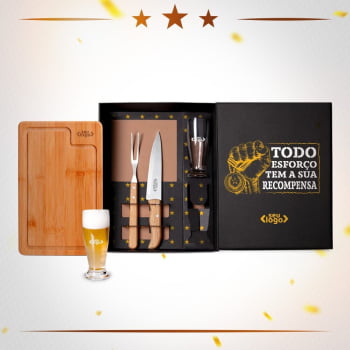 Kit Premiação ao Colaborador Personalizado Churrasco 5 Peças SMKT-9027L-PCL Brinde Personalizado