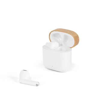 Fone de Ouvido Personalizado ABS e Bambu Bluetooth SP97193 Brindes Personalizados