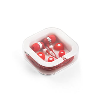 Fone de Ouvido Personalizado Com cabo 2 Pares Extras SP97092 Brindes Personalizados