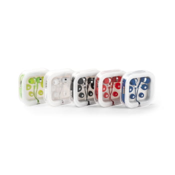 Fone de Ouvido Personalizado Com cabo 2 Pares Extras SP97092 Brindes Personalizados