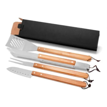 Garfo Personalizado Bambu / Inox SMUD-00263 Brinde Personalizado