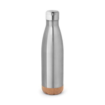 Squeeze Garrafinha Térmica 560 ml Aço Inox e Base Cortiça Brindes Personalizados Bebidas Quentes e Frias