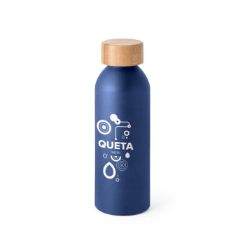 Garrafa Squeeze Alumínio com tampa Bambu 550 ml Brinde Personalizado