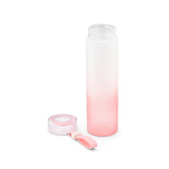 Garrafa Squeeze em Vidro Borossilicato 470 ml Tampa AS e Alça Silicone Brinde Personalizado