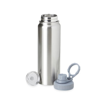 Garrafa Térmica Personalizada 850 ml Squeeze Aço Inox com Infusor e Alça