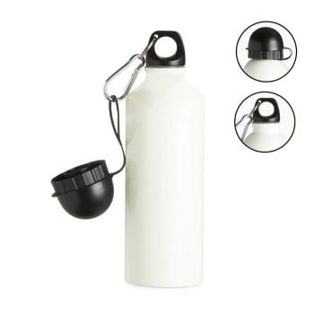 Squeeze Brinde Personalizado 500 ml Alumínio Bolinha Sublimado Mosquetão