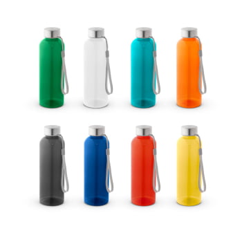 Squeeze Garrafa 580 ml Sustentável rPET 100% com Tampa Aço Inox Brinde Personalizado