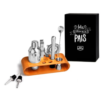Brinde dia dos Pais Kit Bar Personalizado 10 Peças Sustentável SMKB-00483-PAI