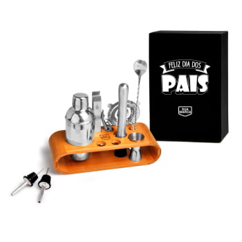 Brinde dia dos Pais Kit Bar Personalizado 10 Peças Sustentável SMKB-00483-PAI
