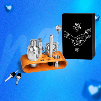 Brinde dia dos Pais Kit Bar Personalizado 10 Peças Sustentável SMKB-00483-PAI Brinde dia dos Pais Kit Bar Personalizado 10 Peças Sustentável SMKB-00483-PAI