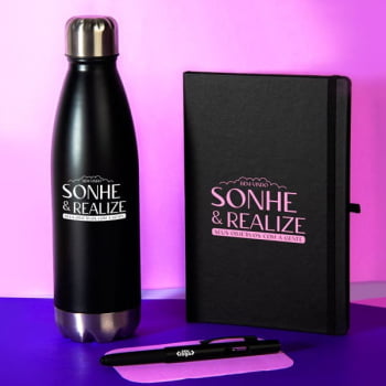 Kit Caderno e Acessórios 3 Peças SMKT-9044U Brinde Personalizado