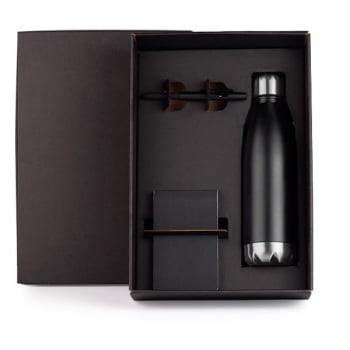 Kit Caderno e Acessórios 3 Peças SMKT-9047B Brinde Personalizado
