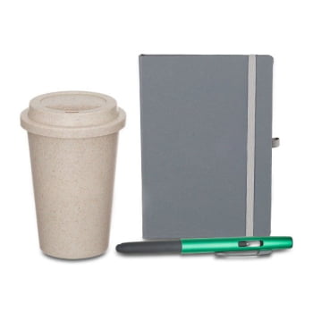 Kit Caderno e Acessórios 3 Peças SMKT-9047P Brinde Personalizado