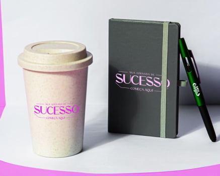 Kit Caderno e Acessórios 3 Peças SMKT-9047P Brinde Personalizado