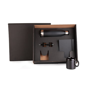 Kit Caderno e Acessórios 4 Peças SMKT-9040E Brinde Personalizado