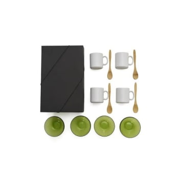 Kit Café da Manhã Personalizado Bambu 12 Peças SMKT-90177 Brindes Personalizados