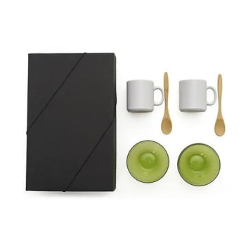 Kit Café da Manhã Personalizado Bambu 6 Peças SMKT-90176 Brinde Personalizado