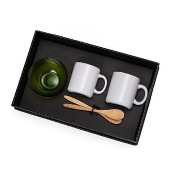 Kit Café da Manhã Personalizado Bambu 6 Peças SMKT-90176 Brinde Personalizado