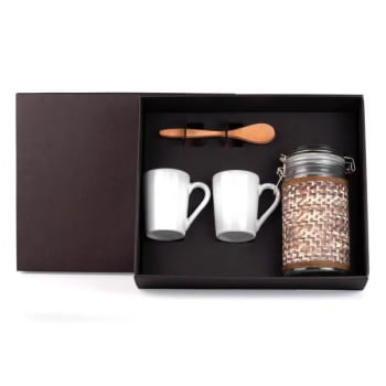 Kit Café da Manhã Personalizado Vidro 5 Peças SMKT-9040M Brinde Personalizado