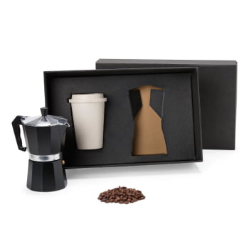 Kit Café Personalizado 2 Peças Com Cafeteleira Italiana SMKT-90323 Brindes Personalizados
