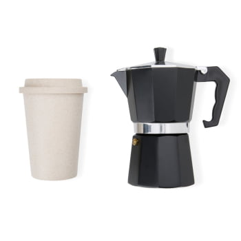 Kit Café Personalizado 2 Peças Com Cafeteleira Italiana SMKT-90323 Brindes Personalizados