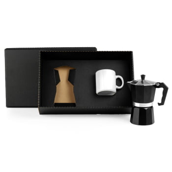 Kit Café Personalizado 2 Peças Com cafeteleira SMKT-90230 Brindes Personalizados