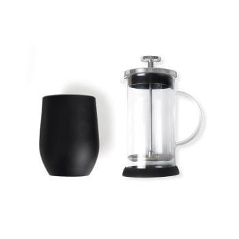 Kit Café Personalizado 2 Peças Com Prensa Francesa e Copo Térmico SMKT-90310