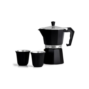 Kit Café Personalizado 3 Peças Com Cafeteleira Italiana SMKT-90321 Brinde Personalizado