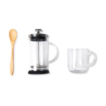 Kit Café Personalizado 3 Peças Com Prensa Francesa SMKT-90278 Brindes Personalizados