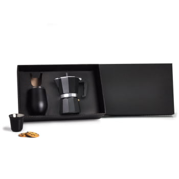 Kit Café Personalizado 3 Peças Com Prensa Francesa SMKT-90317 Brindes Personalizados