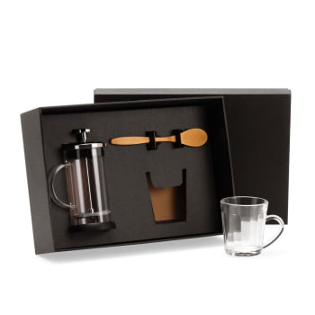 Kit Café Personalizado 3 Peças Com Prensa Francesa SMKT-90439