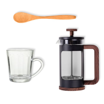Kit Café Personalizado 3 Peças Com Prensa Francesa SMKT-90571