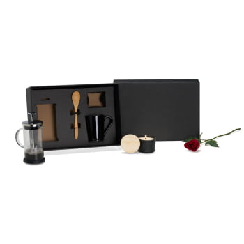 Kit Café Personalizado 4 Peças Com Cafeteleira e Prensa Francesa SMKT-90420 Brindes Personalizados