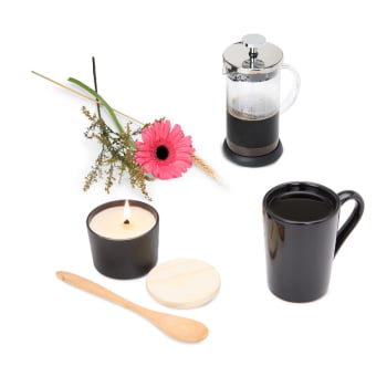 Kit Café Personalizado 4 Peças Com Cafeteleira e Prensa Francesa SMKT-90420 Brindes Personalizados