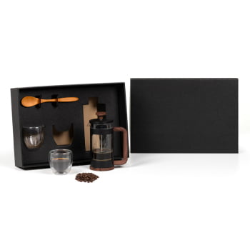 Kit Café Personalizado 4 Peças Com Prensa Francesa SMKT-90572