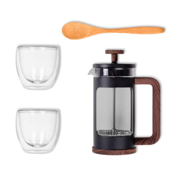 Kit Café Personalizado 4 Peças Com Prensa Francesa SMKT-90572