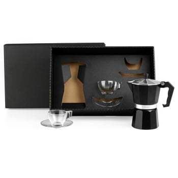 Kit Café Personalizado 5 Peças Com cafeteleira SMKT-90232 Brindes Personalizados