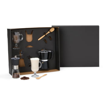 Kit Café Personalizado 6 Peças Com Cafeteleira Italiana SMKT-90405 Brindes Personalizados