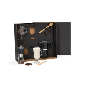 Kit Café Personalizado 6 Peças Com Cafeteleira Italiana SMKT-90405 Brindes Personalizados