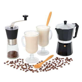 Kit Café Personalizado 6 Peças Com Cafeteleira Italiana SMKT-90405 Brindes Personalizados