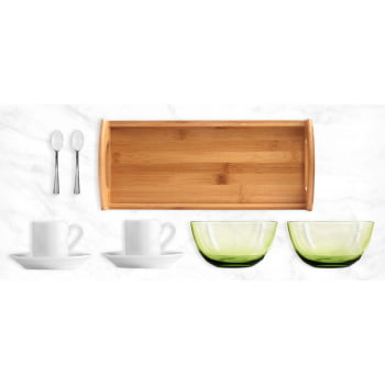 Kit Café Personalizado Bambu 9 Peças SMKT-90075 Brinde Personalizado
