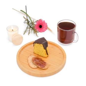 Kit Café Personalizado Bambu e Vidro 3 Peças SMKT-90421 Brinde Personalizado