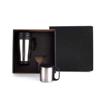 Kit Canecas Personalizado 2 Peças 400 ML / 180 ML SMIX-41211 Brinde Personalizado