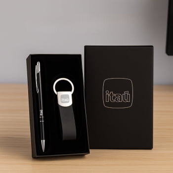Brinde Presente Dia dos Pais Personalizado Kit Caneta e Chaveiro Metal SMCC-72281-PAI