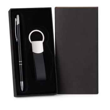 Kit Caneta e Chaveiro Metal SMCC-72281 Brindes Personalizados
