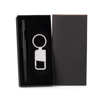 Kit Caneta e Chaveiro Metal SMCC-73591 Brinde Personalizado