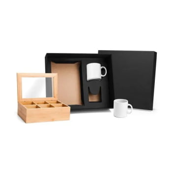 Kit Chá Personalizado Bambu 3 Peças SMKT-90118 Brindes Personalizados