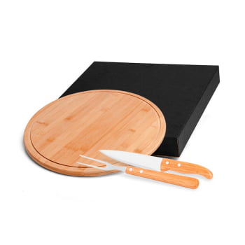 Conjunto Pizza Personalizado 3 Peças Caixa Preta SMMB-10063 Brinde Personalizado