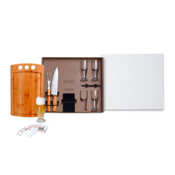 Kit Churrasco Personalizado 10 Peças Com Copo pra Cerveja SMKT-90079-BCO Brindes Personalizados